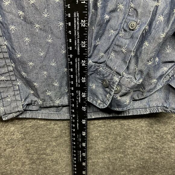 Brooks Brothers Shirt Men’s Large Blue Palm Trees Long Sleeve Button Down - Picture 3 of 7